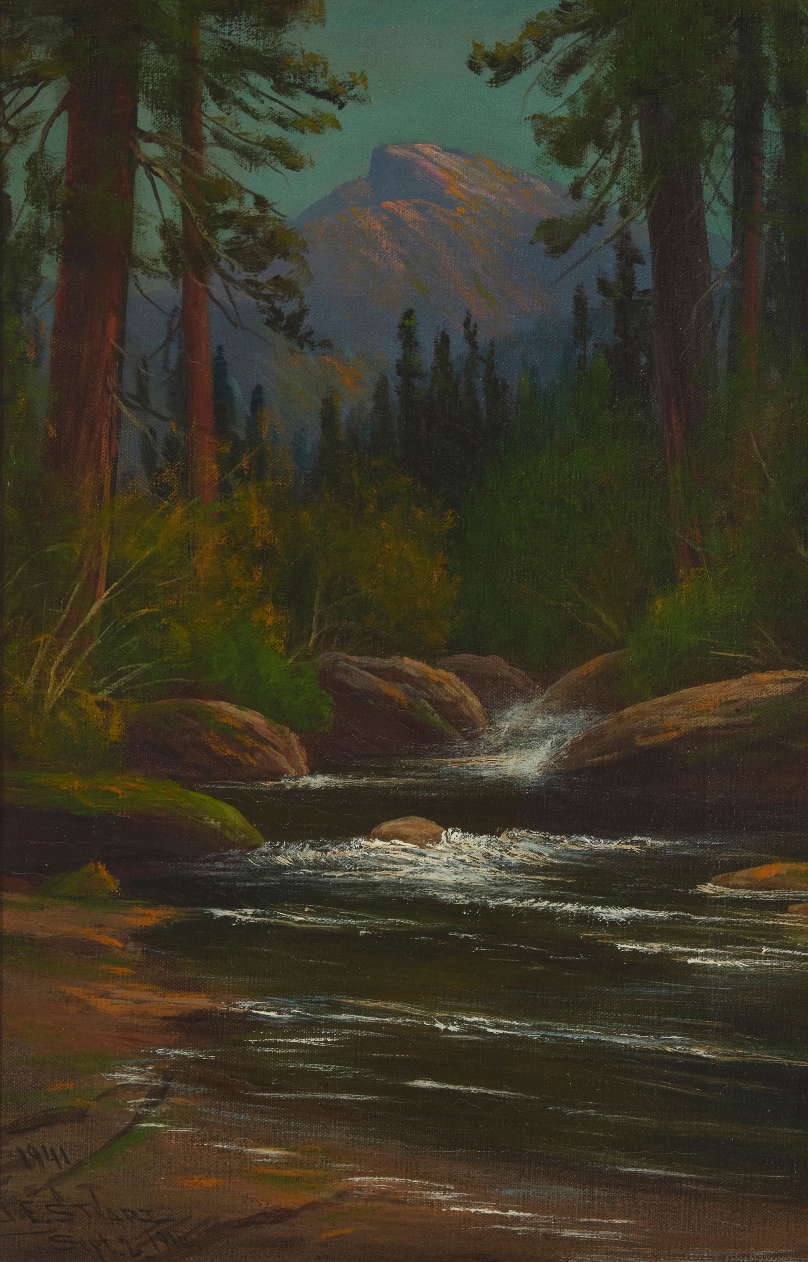 James Everett Stuart (1852-1941), "Pyramid Peak and Lyons Creek from near Wilson's Cattle Camp, (1 of 6)