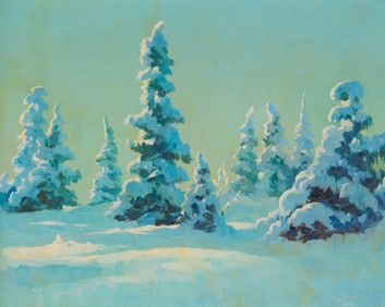 Theodore Roosevelt Lambert (1905-1960), Snow-covered trees in Alaska, 1945