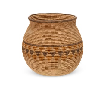 A polychrome Chemehuevi basketry olla