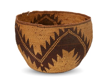 A polychrome Pit River basket