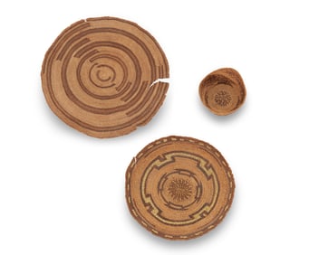 A group of Klamath baskets