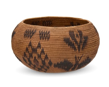 A polychrome Washoe pictorial basket