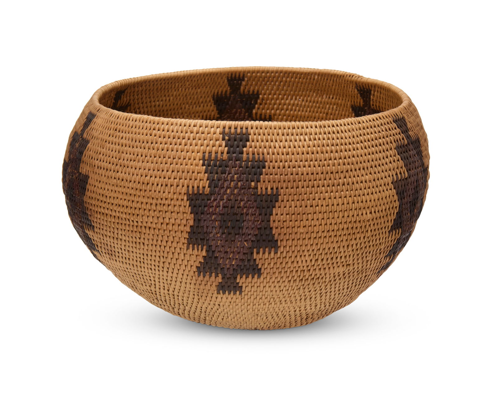 A polychrome Washoe basketry bowl (1 of 3)