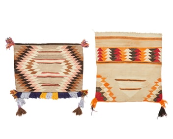 Two Navajo Sunday saddle blankets