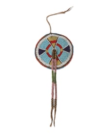 A Crow beaded hide bag