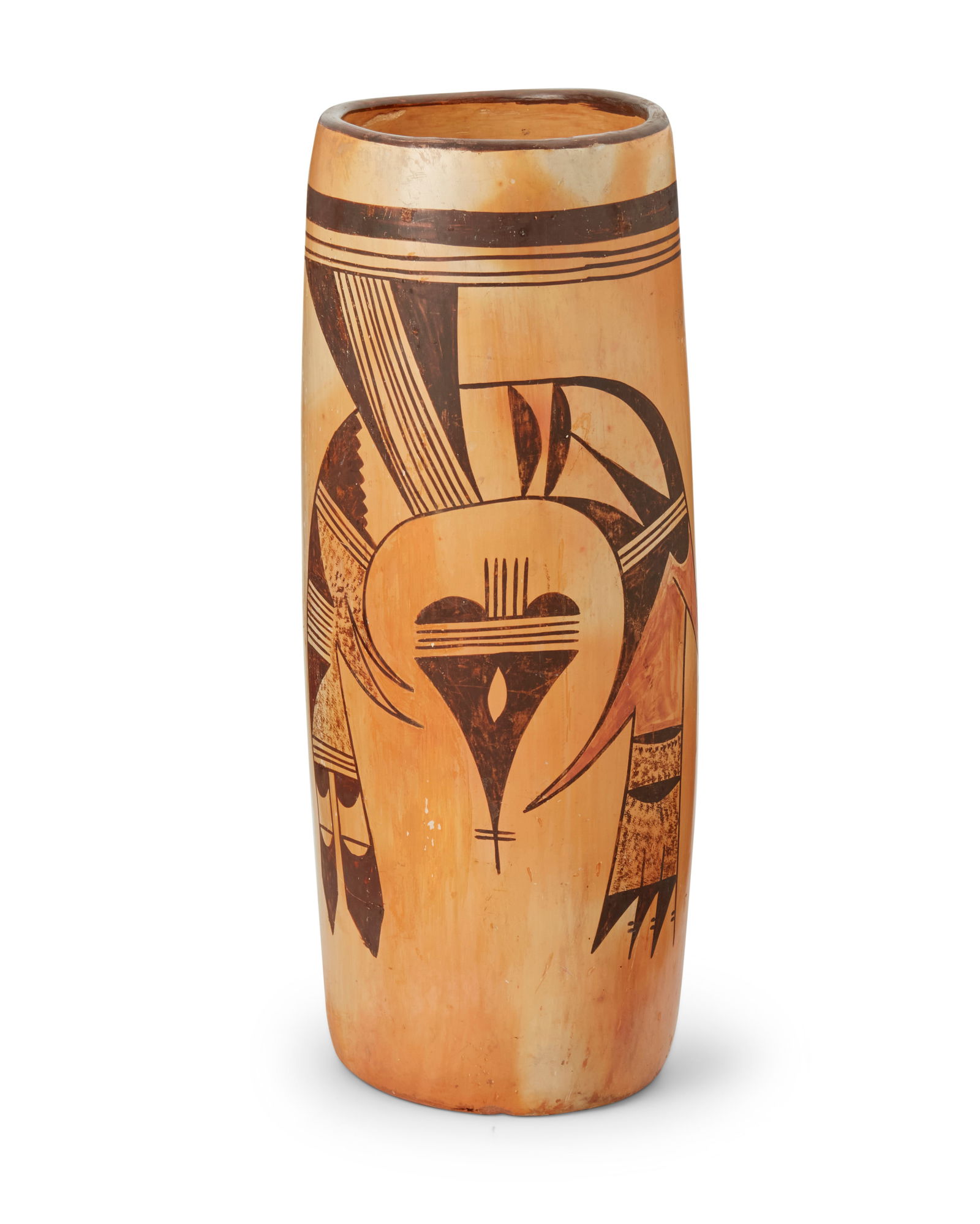 A large Hopi Pueblo polychrome pottery vessel (1 of 3)