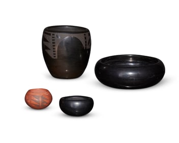 Four Southwest Pueblo pottery bowls