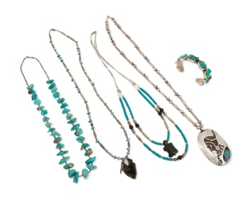 A group of Southwest-style jewelry