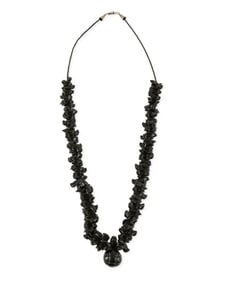 A Southwest Pueblo carved jet fetish necklace