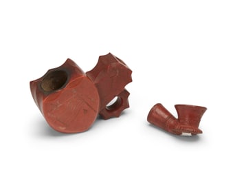 Two Native American pipe ends