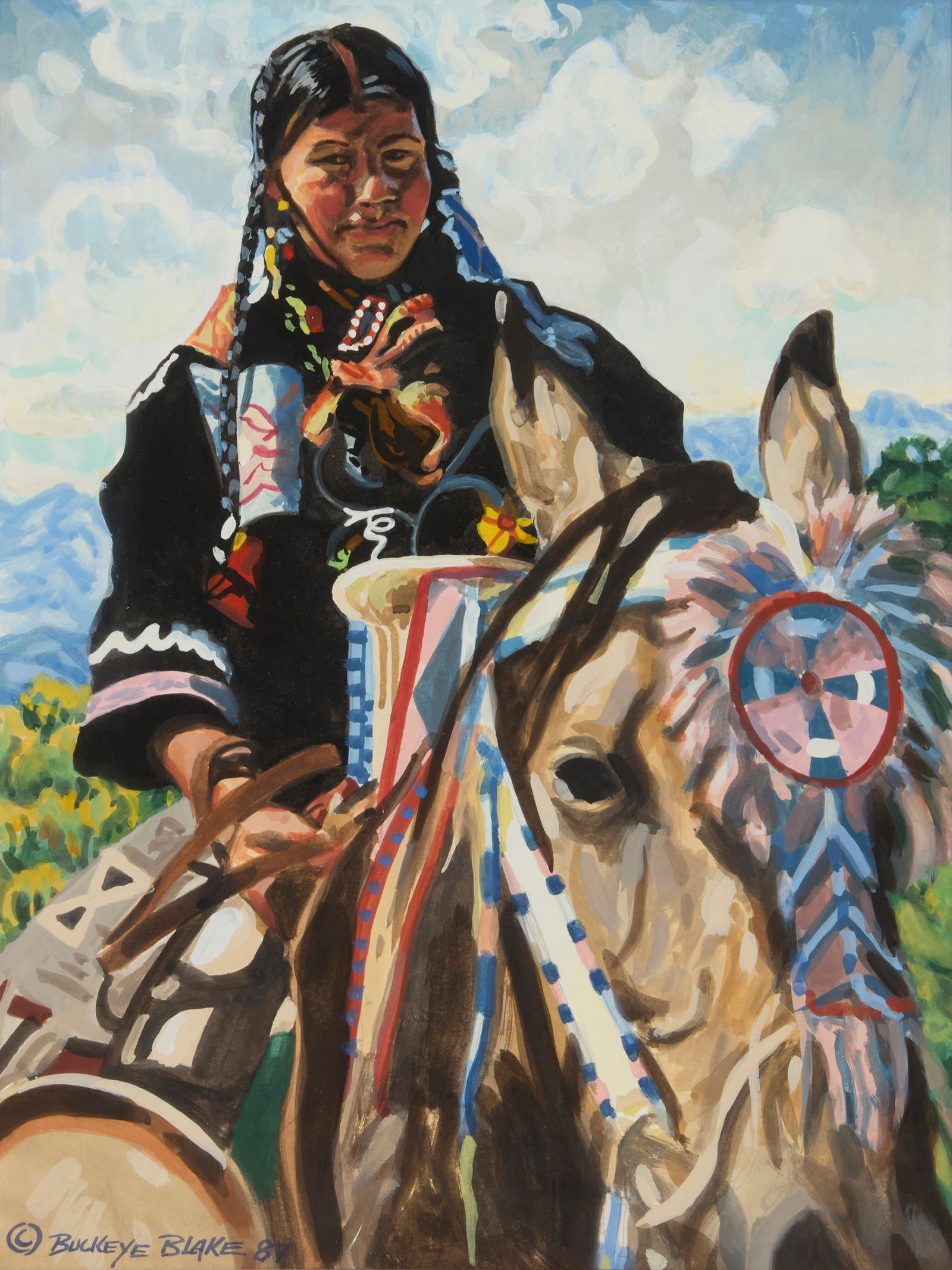 Buckeye Blake (b. 1946), "Crow Fair Princess," 1987 (1 of 6)