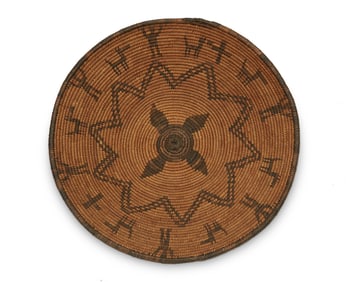 An Apache pictorial basketry tray