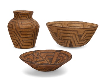 A group of Pima baskets