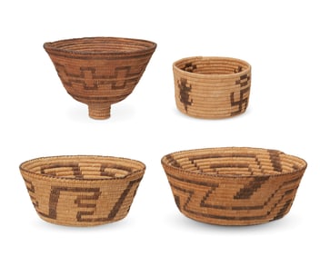 A group of Pima baskets