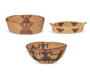 A group of Pima & Papago baskets
