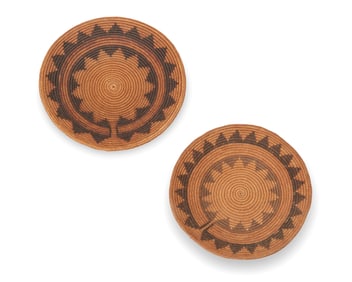 Two polychrome Navajo wedding baskets