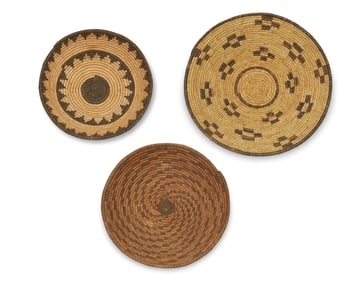 A group of Southwest basketry trays