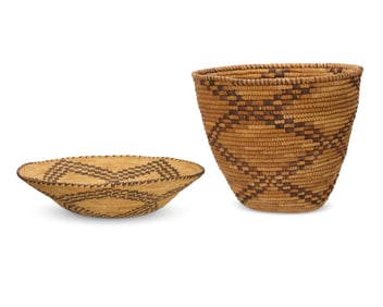 Two Papago baskets
