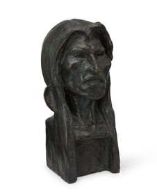 After Frederic Remington (1861-1909), "The Savage," modeled 1908