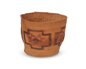 A polychrome Tlingit basket