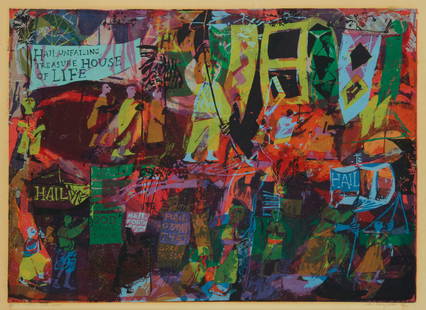 Mary (Sister) Corita Kent (1918-1986), "All The Nations Shall Come," 1955: Mary (Sister) Corita Kent(1918-1986)&quot;All The Nations Shall Come,&quot; 1955Screenprint in colors on paperFrom the edition of unknown sizeSigned and titled in pencil in the lower margin: Sister Ma