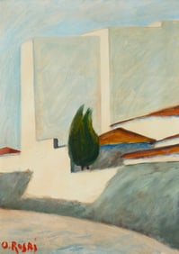Ottone Rosai (1895-1957), House with a small tree