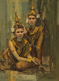 Nhek Dim (1934-1978), Portrait of Cambodian women, 1964