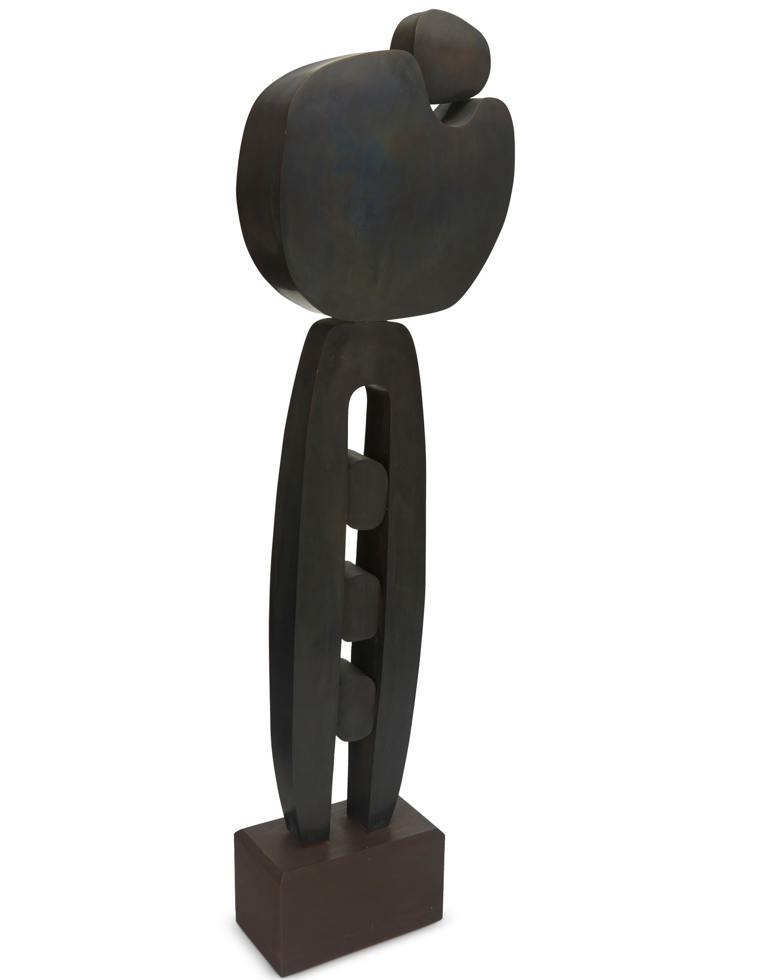 Julie Speidel (b.1941), "Purusha," 1991: Julie Speidel(b.1941)"Purusha," 1991Patinated bronze on wood plinthUnmarkedBronze: 29.625" H x 9" W x 3.4" D; Plinth: 4" H x 7" W x 4" D