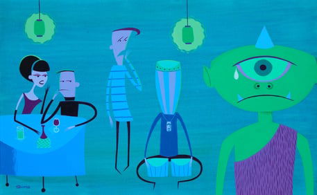 Josh Agle (aka SHAG) (b. 1962), Cyclops at the Beat Club""