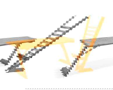 A Modern pine and copper desk and chair: A Modern pine and copper desk and chair1992Signed and inscribed to underside of desk: [illegible signature] / #1 Created During the Destruction April 1992Comprising a reclaimed wood desk raised on Z-f