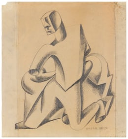 Bela Kadar, abstraction, sketch on paper, s/c/r, 11.5" x 10.5"