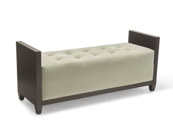 A Modern upholstered wood bench