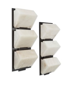 After Pierre Chareau (1883-1950), A pair of alabaster wall sconces by Maison Paname after the