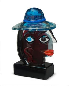A Picasso-style art glass sculpture