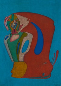 Mihail Chemiakin (b. 1943), "God of the Cats," 1979