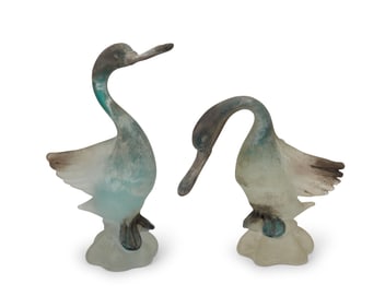 Two Cenedese Murano art glass duck figures