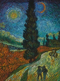 Paul Saltarelli (1955-2019), "Road with Cypress and Star (1890)," after Vincent Van Gogh, 1998