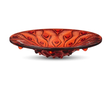 A Lalique glass "Serpentine" centerpiece bowl
