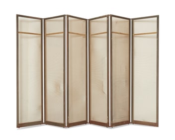 A Contemporary six-panel floor screen
