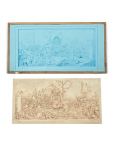 Charles Bragg (1931-2017), A large cast resin plaque and silicone mold, late 20th century