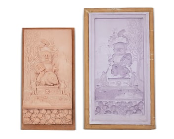 Charles Bragg (1931-2017), A cast resin plaque and silicone mold, late 20th century