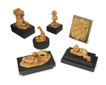 Charles Bragg (1931-2017), A group of associated patinated resin figures, 1980s