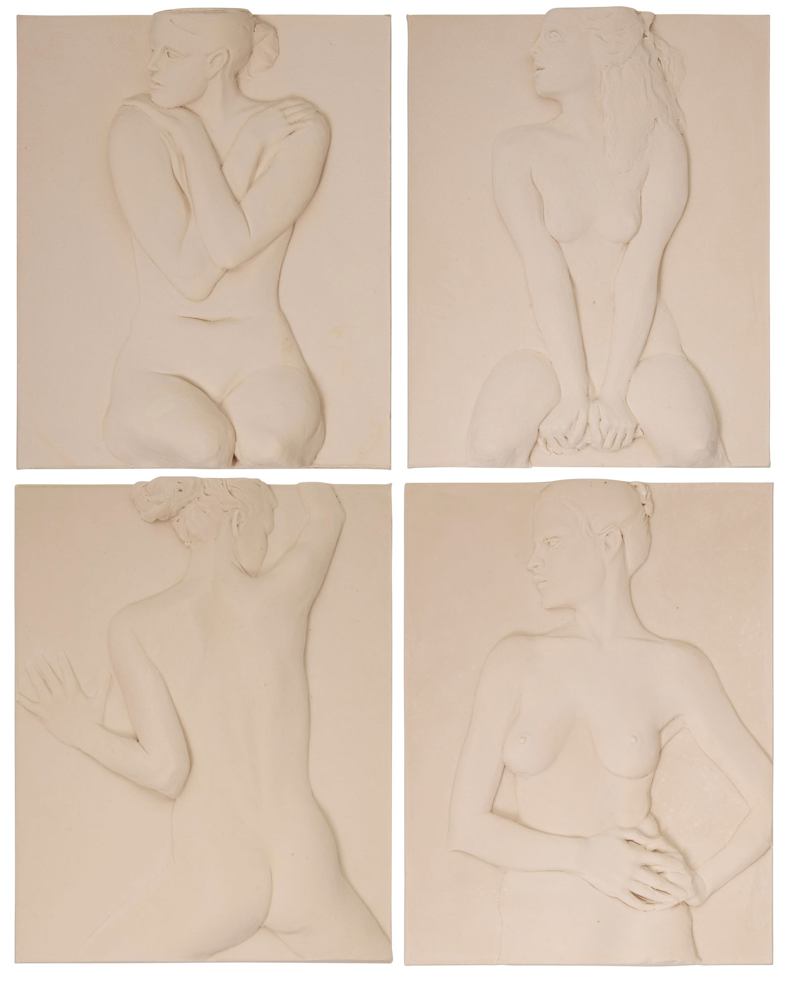 Robert Graham (1938-2008), Untitled nudes: Robert Graham(1938-2008)Untitled nudesFour Aqua-Resin plaquesEach signed verso: R Graham / [illegible]Each: 10.125" H x 8" W x 1.625" D