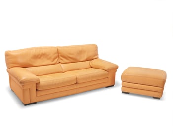 A Roche Bobois "Particuliere" loveseat and ottoman