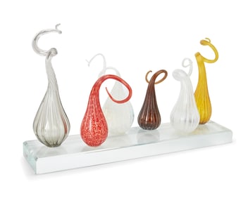 Ginny Ruffner (1952-2025), Six free-form art glass sculptures, early 21st century