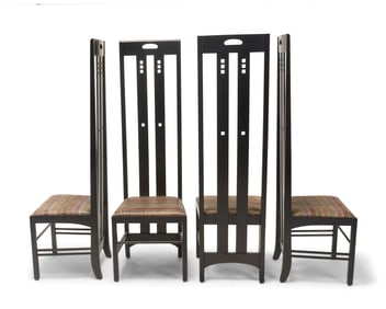 After Charles Rennie Mackintosh (1868-1928), A group of side chairs in the manner of the "Ingram"