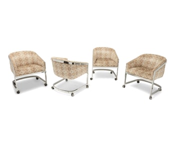 Milo Baughman (1923-2003), A set of barrel-back armchairs for Design Institute of America, late 20th