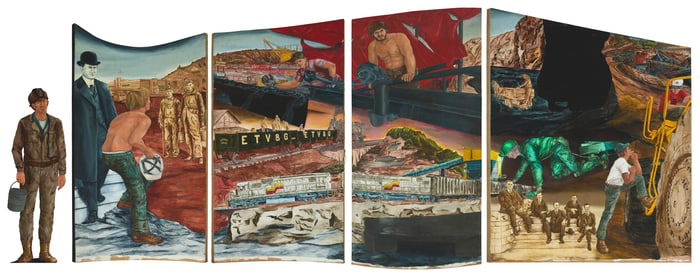 Peter Walker (b. 1946), Railroad montage (pentaptych), 1986