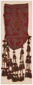 An Uzbek "ok bash" embroidered wool tent pole bag