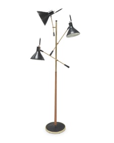 A Modern three-light floor lamp